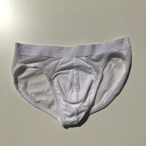 Calvin Klein white mesh briefs
